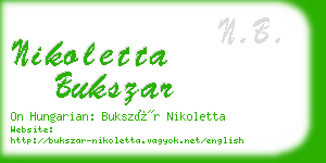 nikoletta bukszar business card